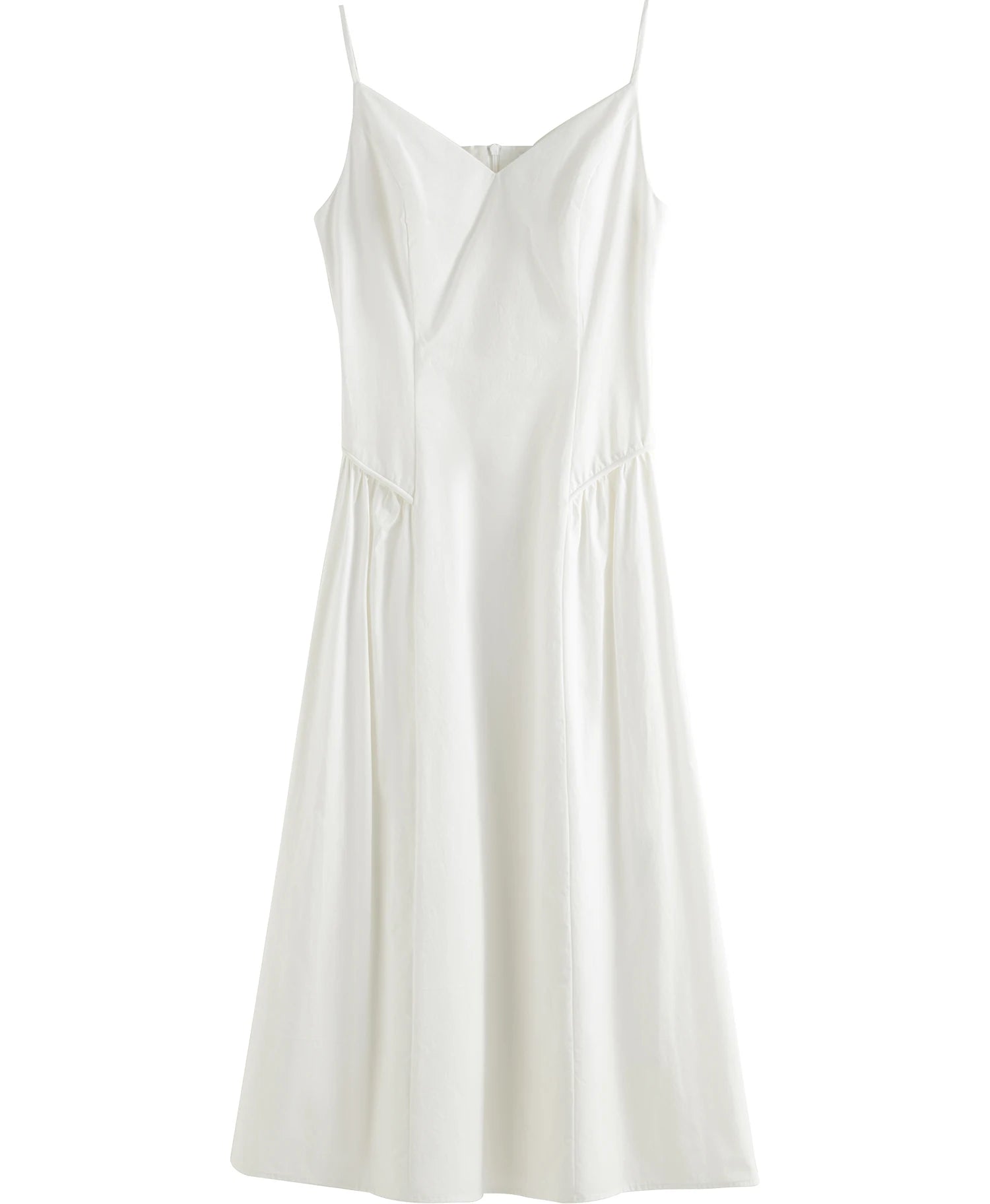 Cotton Strappy A-Line Midi Dress