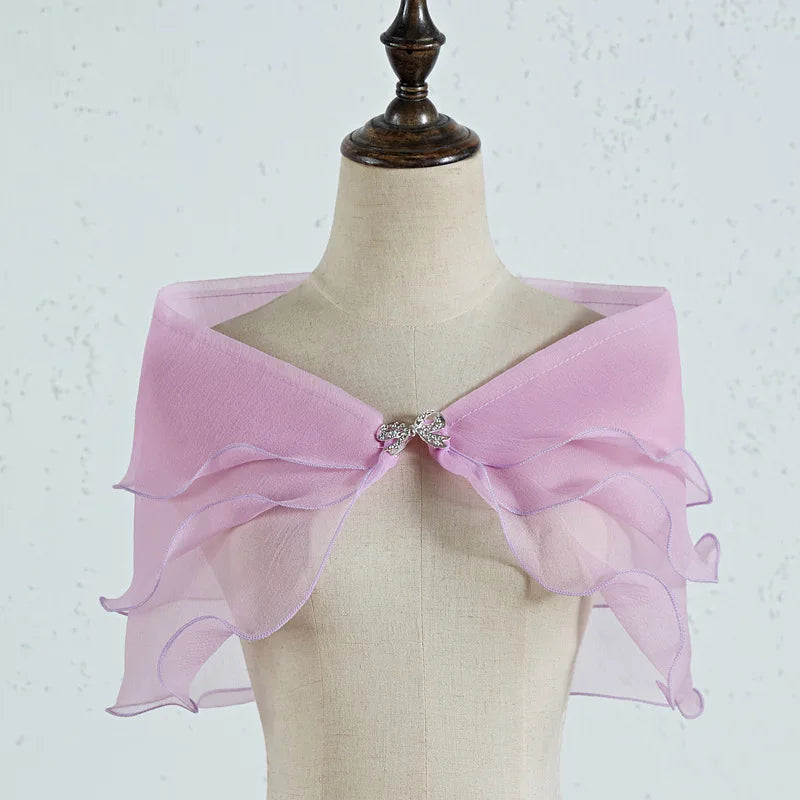 Bridal Shawl with Removable Shoulder Straps Wedding Party Dress Arm Covering Shawl Elegant Wedding Guze