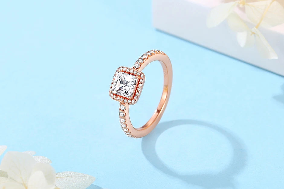 925 Sterling Silver Rings For Women Original Infinity Love Heart Engagement Wedding Ring Rose Gold Crystals Luxury Jewelry Gift