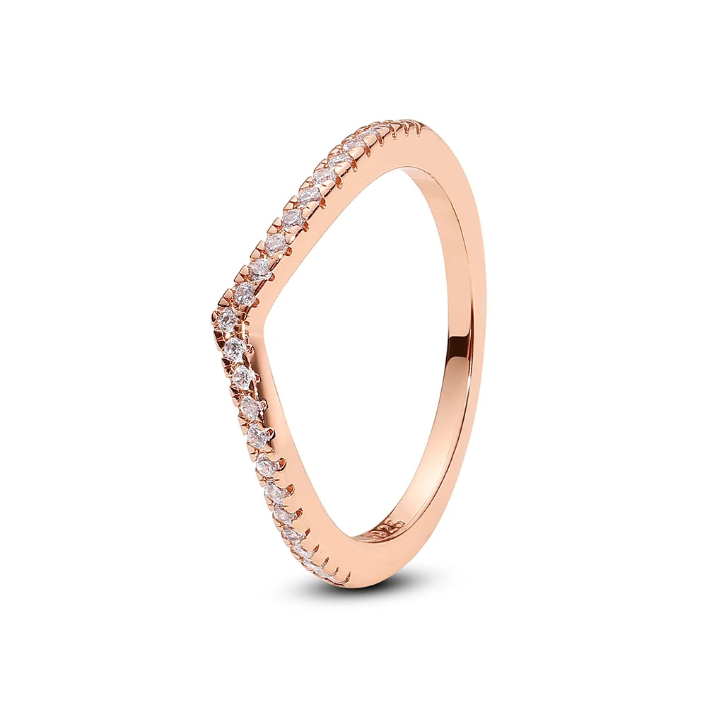 925 Sterling Silver Rings For Women Original Infinity Love Heart Engagement Wedding Ring Rose Gold Crystals Luxury Jewelry Gift