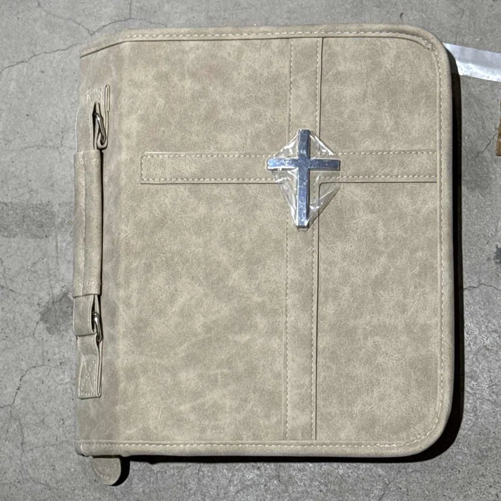 Cross Design Vegan Leather Bible Cover