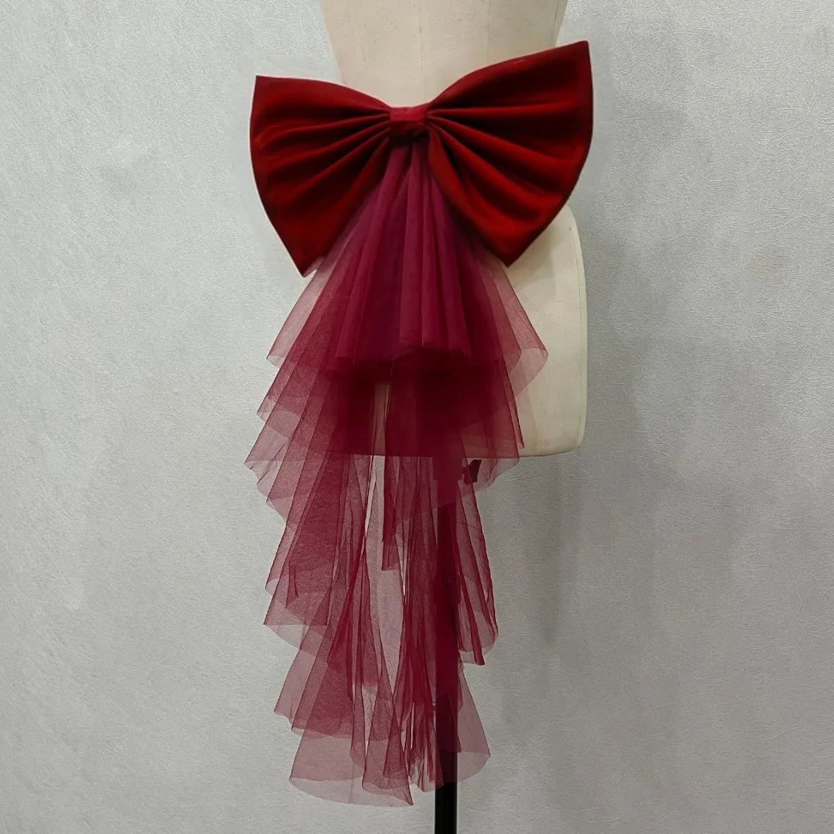 Elegant Detachable Satin Tulle Bow Wedding Dress Decorations Women's Dress Bridal Belt Big Satin Bow knots Accessories