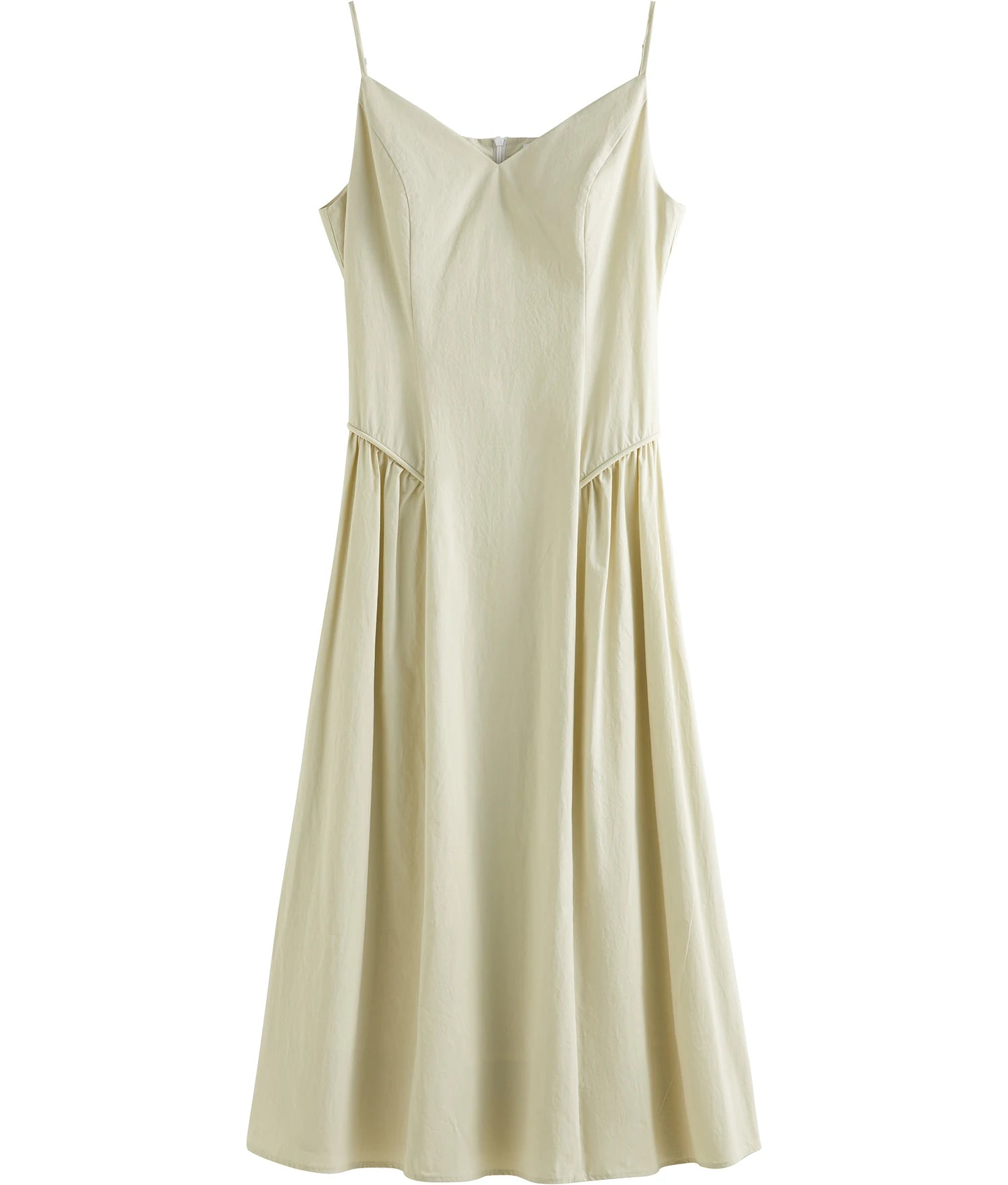 Cotton Strappy A-Line Midi Dress
