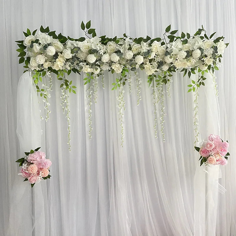 Luxury White Rose Flower Row