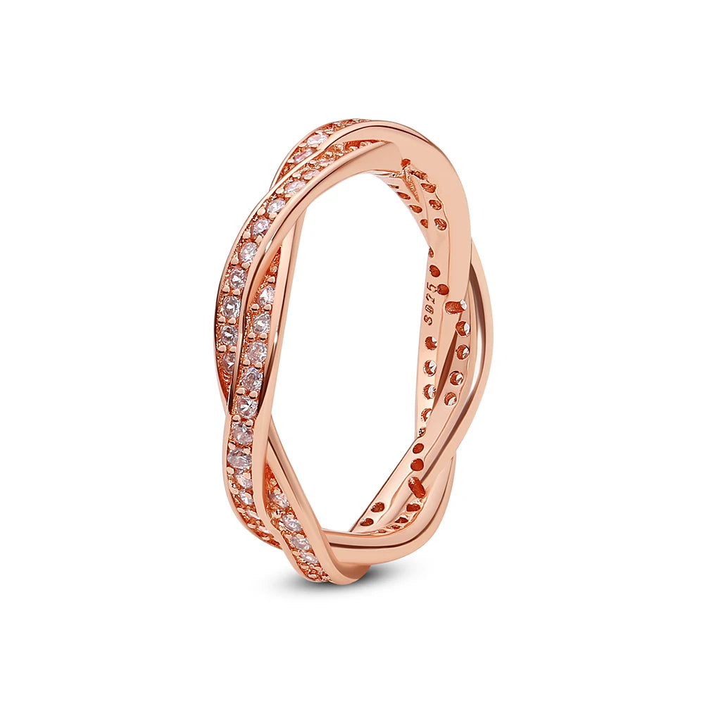 925 Sterling Silver Rings For Women Original Infinity Love Heart Engagement Wedding Ring Rose Gold Crystals Luxury Jewelry Gift
