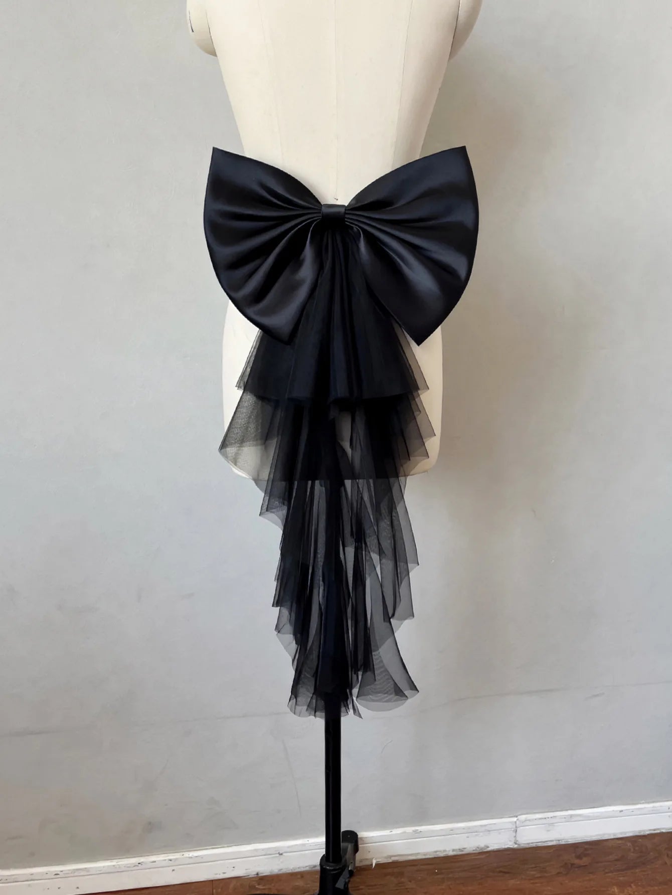 Elegant Detachable Satin Tulle Bow Wedding Dress Decorations Women's Dress Bridal Belt Big Satin Bow knots Accessories