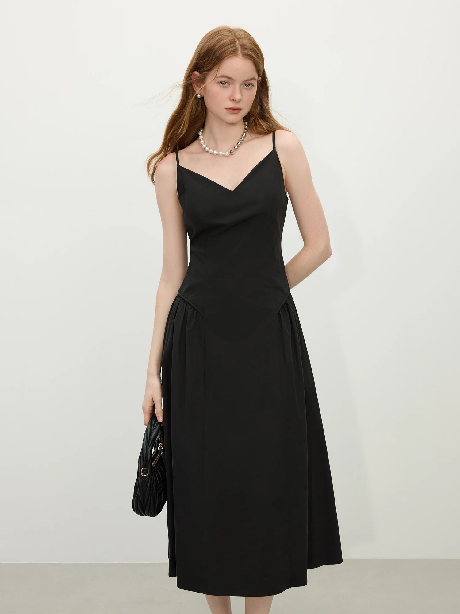 Cotton Strappy A-Line Midi Dress