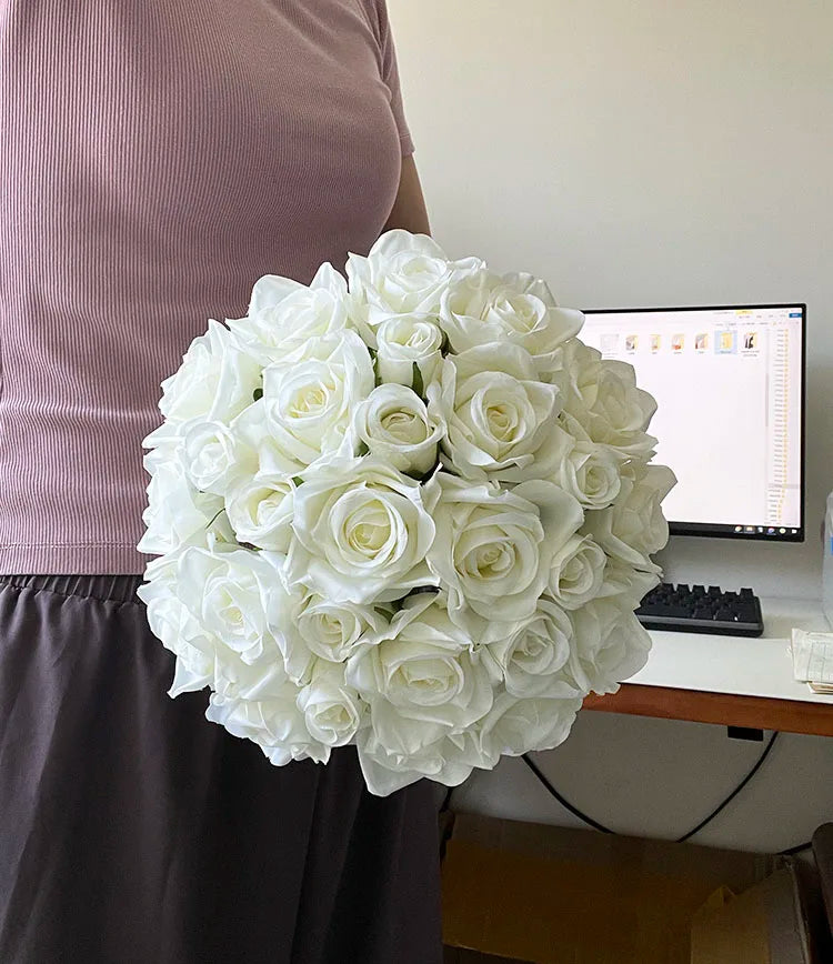 White Silk Wedding Bouquet