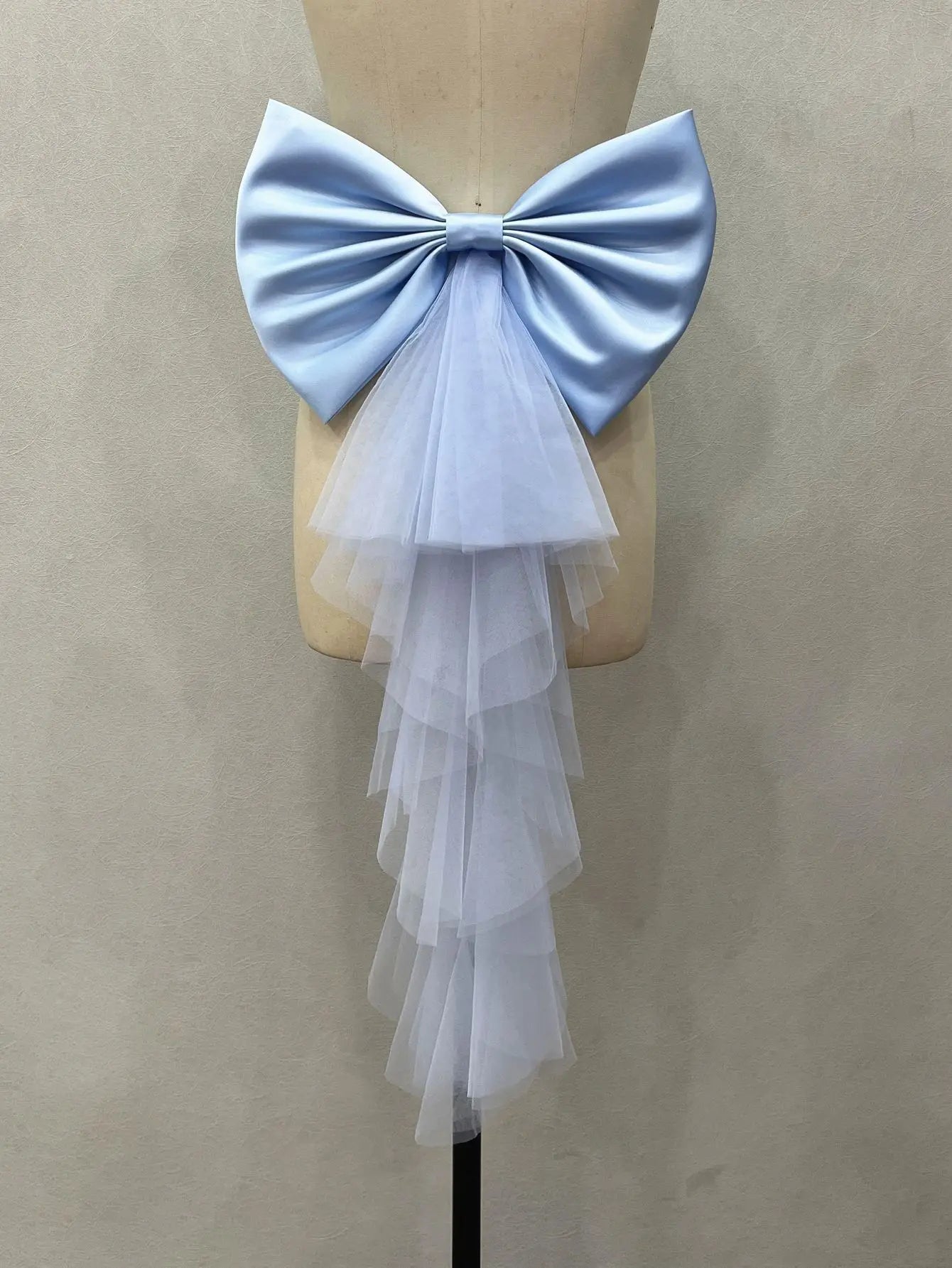 Elegant Detachable Satin Tulle Bow Wedding Dress Decorations Women's Dress Bridal Belt Big Satin Bow knots Accessories