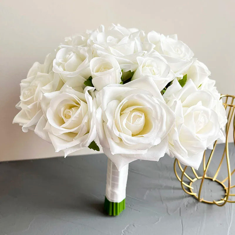White Silk Wedding Bouquet