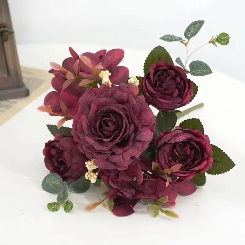 Vintage Silk Peony Bouquet