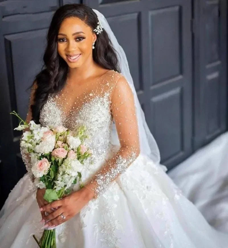Luxury Lace Ball Gown Wedding Dress