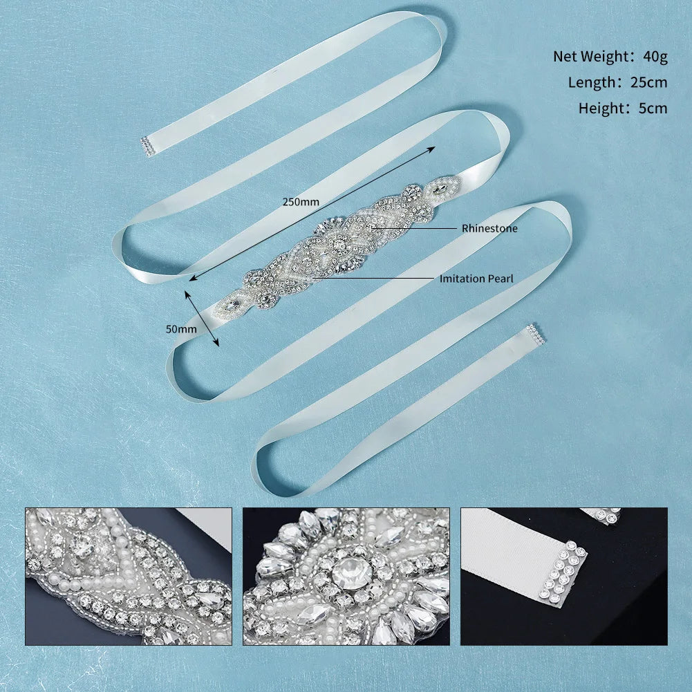Crystal Wedding Belts Rhinestone Bridal Belt for Wedding Dress Fashion Party Prom Dress Belt Strass Bride Sash Bridesmaid Gift