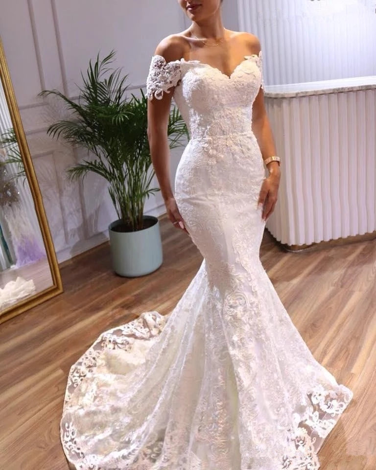 Off Shoulder Mermaid Wedding Dress