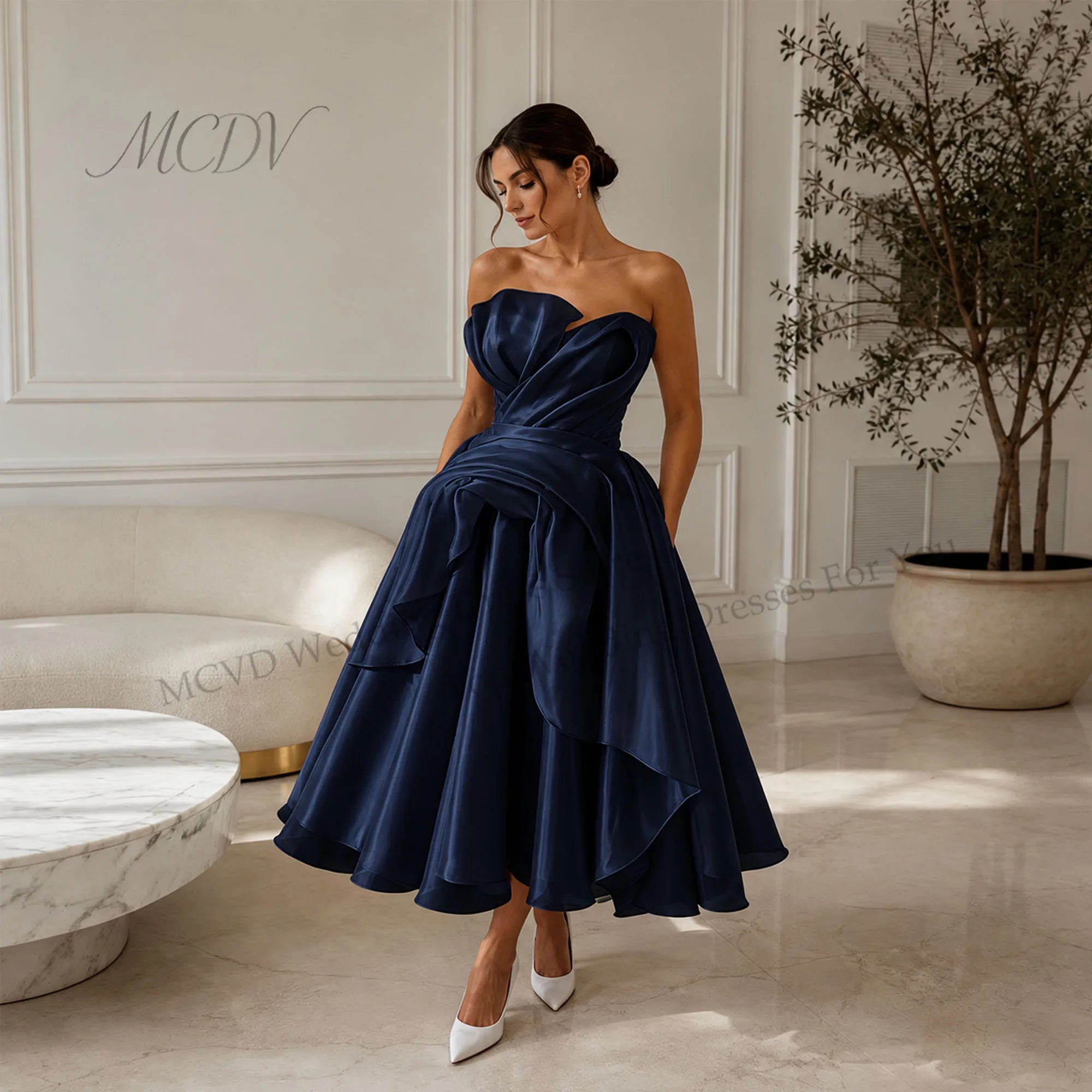 Midi Simple Wedding Dress 2026 Organza A Line Bridal Gown Corset Back Short Reception Dress Civil свадебное платье Customized