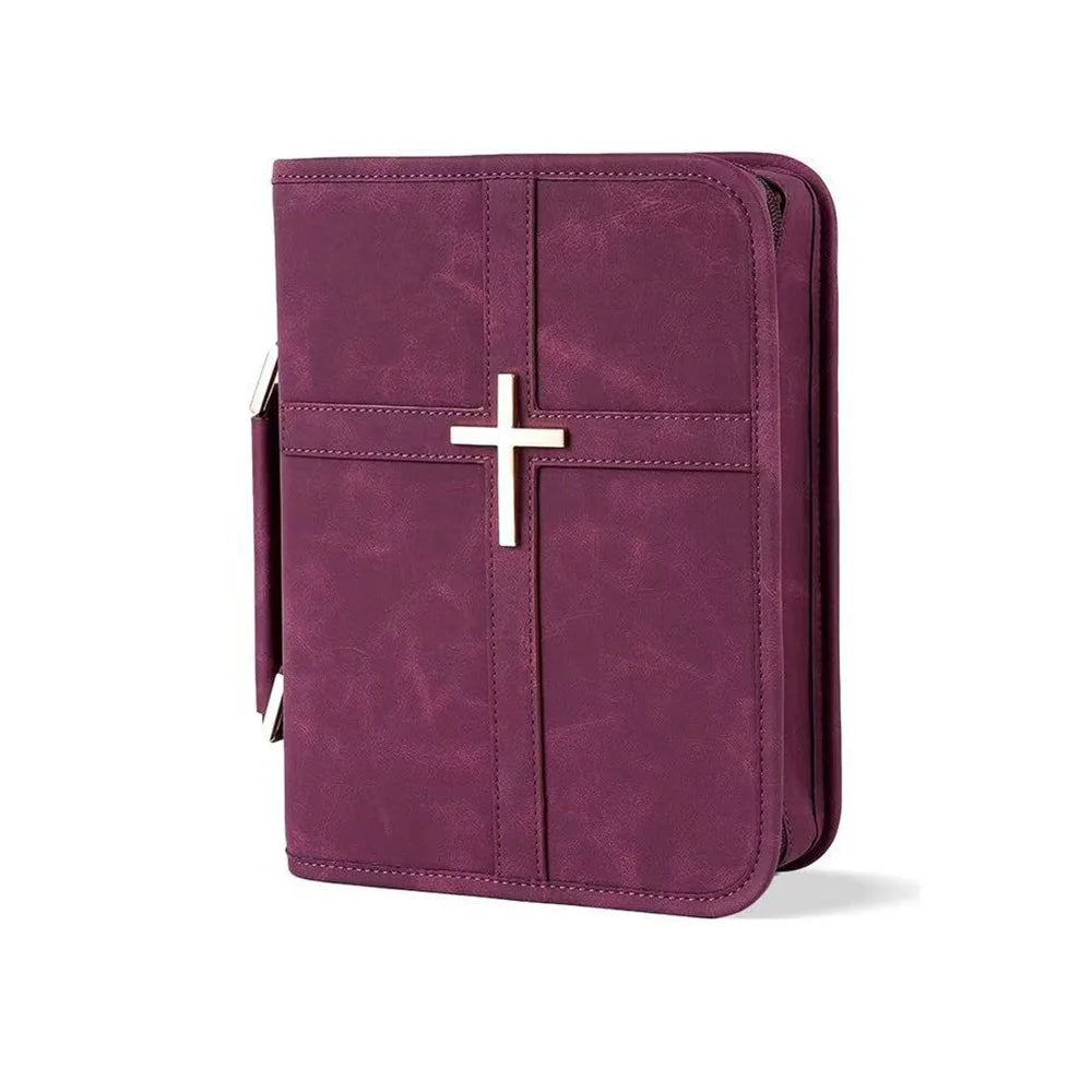 Cross Design Vegan Leather Bible Cover