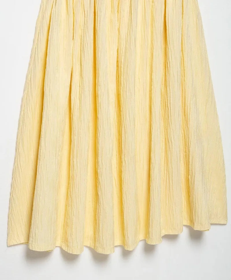 Pleated Strap Midi Summer Dress