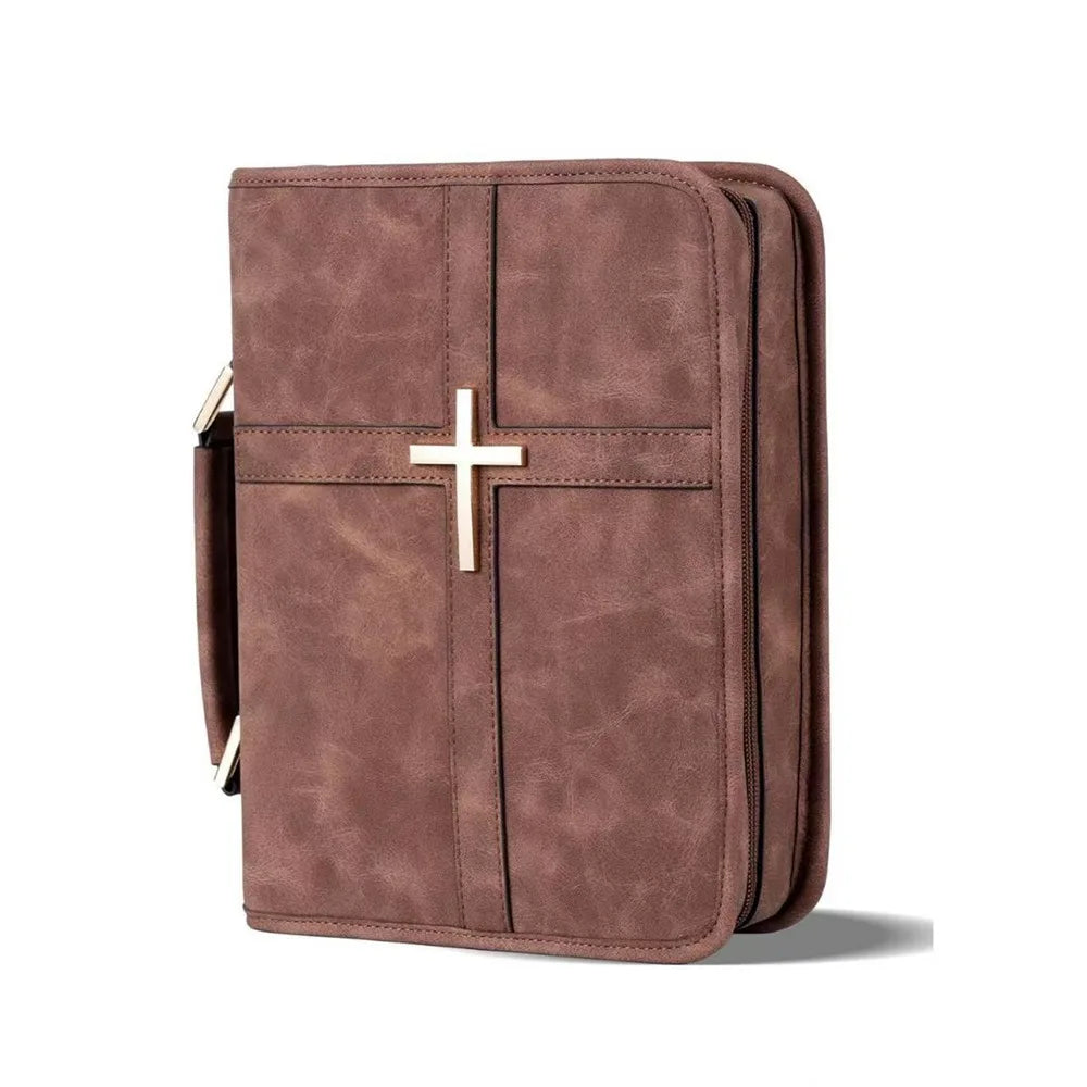Cross Design Vegan Leather Bible Cover