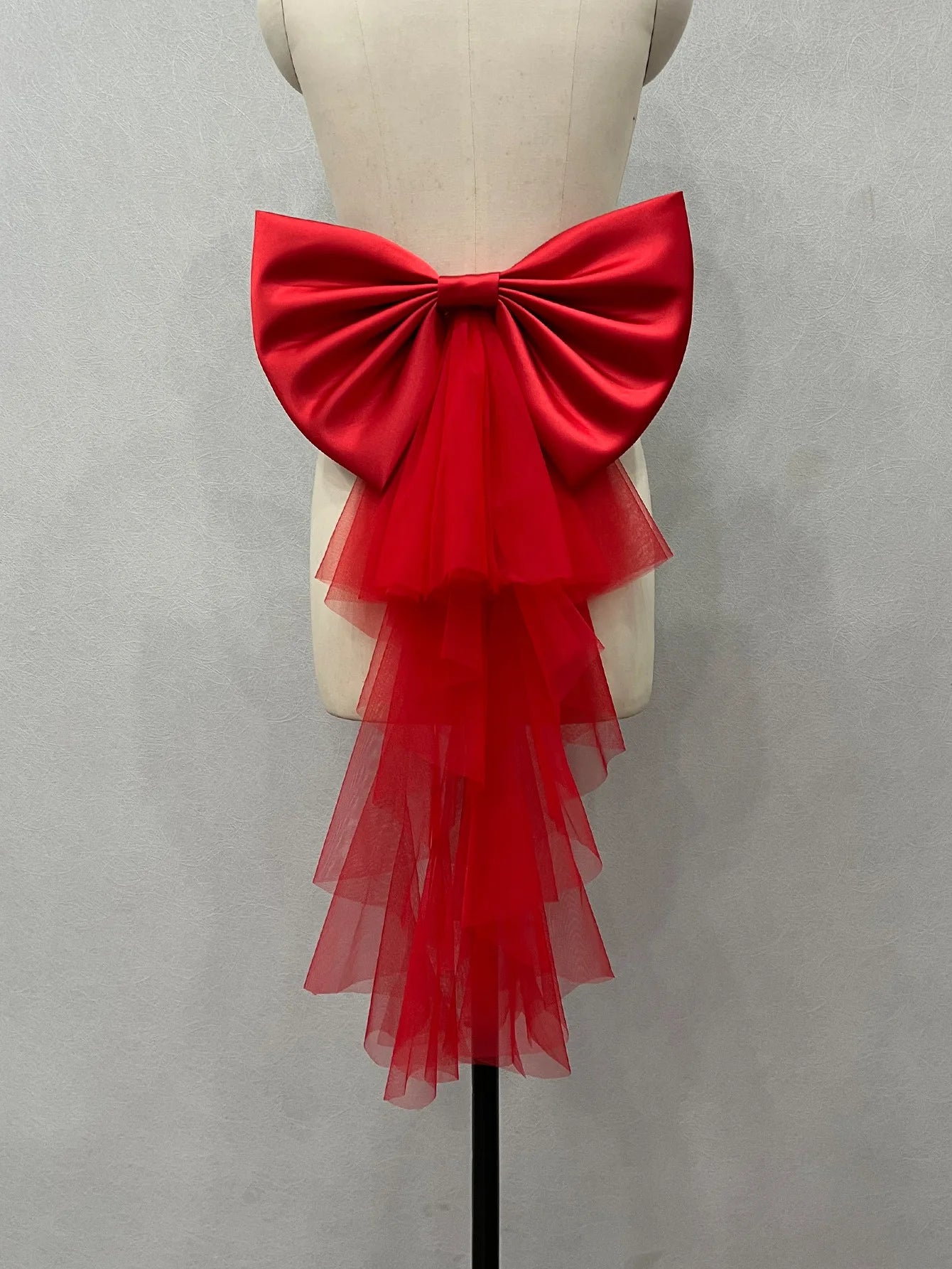 Elegant Detachable Satin Tulle Bow Wedding Dress Decorations Women's Dress Bridal Belt Big Satin Bow knots Accessories