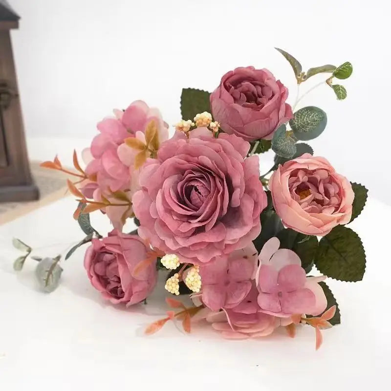 Vintage Silk Peony Bouquet