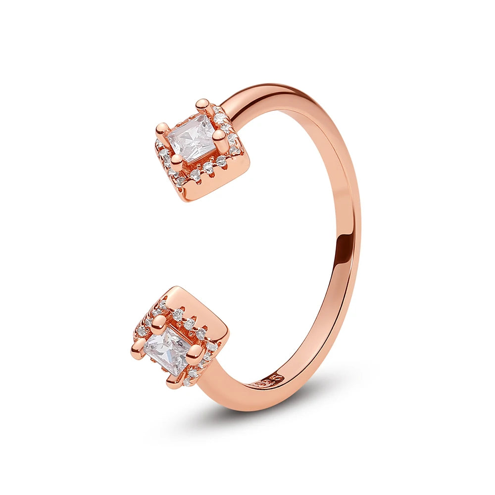 925 Sterling Silver Rings For Women Original Infinity Love Heart Engagement Wedding Ring Rose Gold Crystals Luxury Jewelry Gift