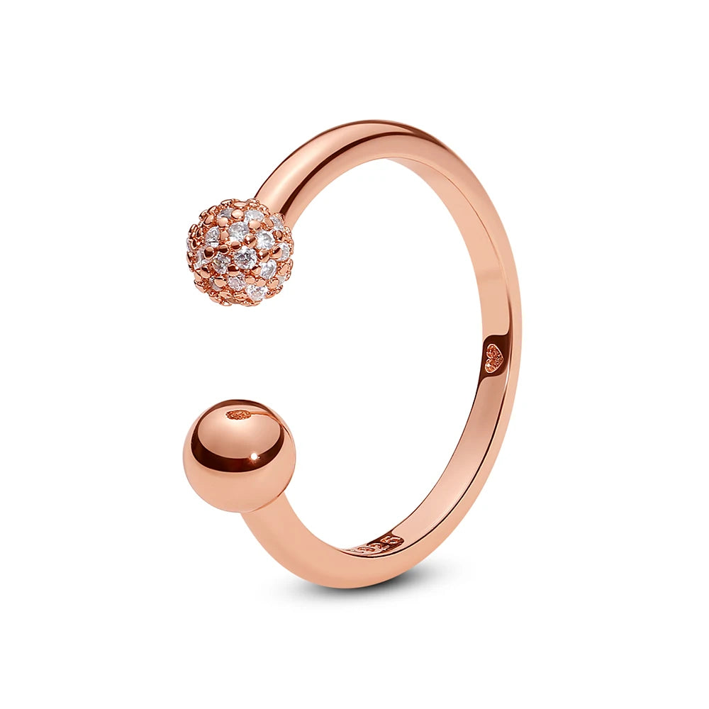 925 Sterling Silver Rings For Women Original Infinity Love Heart Engagement Wedding Ring Rose Gold Crystals Luxury Jewelry Gift