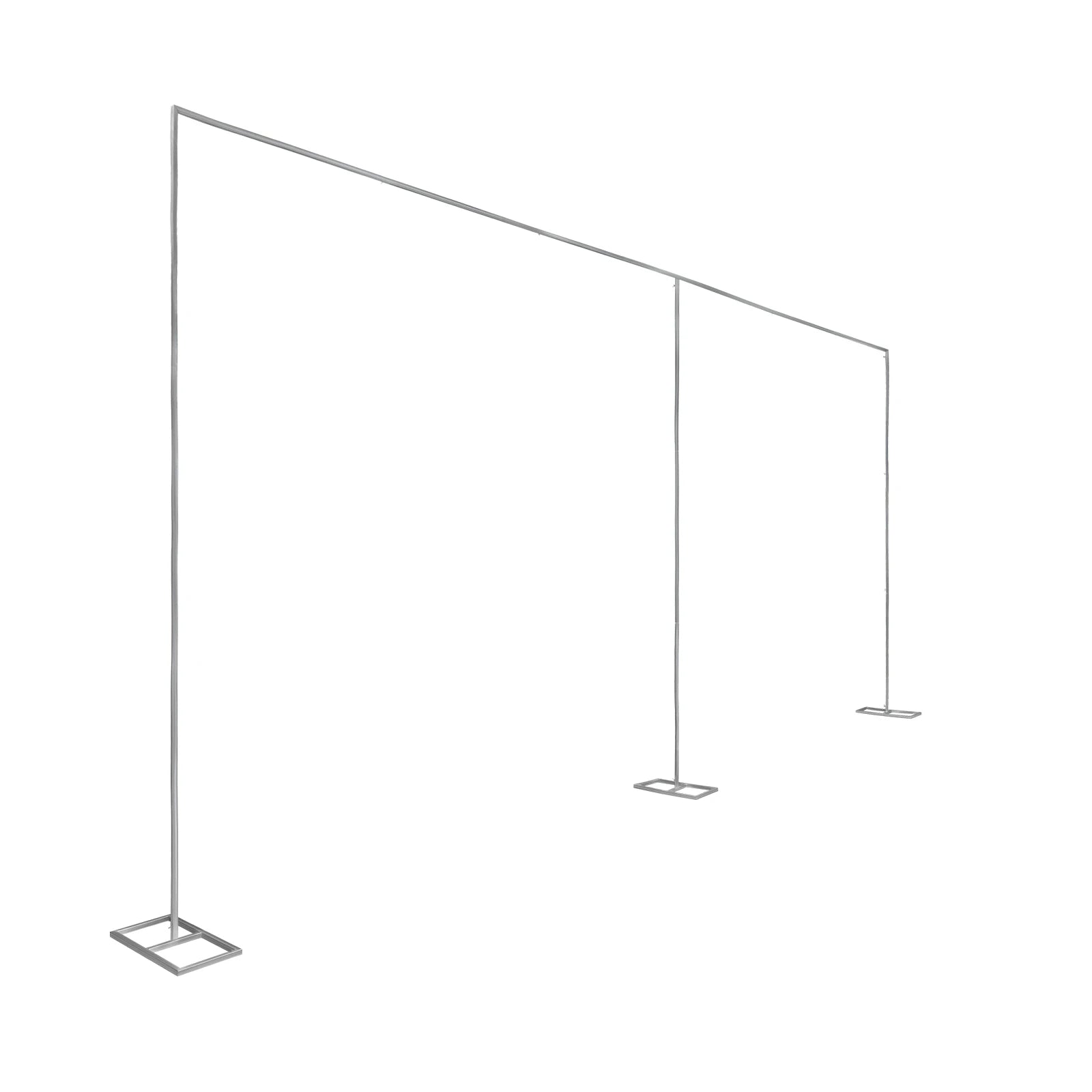 Wedding Stand 3x6m Large Wedding Arch Backdrop Frame Galvanized Iron Silver 20mm Square Tube 1m Section Shrink Connection 50x23cm Base Rustproof Weatherproof Durable for Wedding Birthday Party Decoration Outdoor Indoor Event