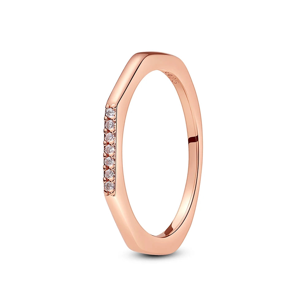 925 Sterling Silver Rings For Women Original Infinity Love Heart Engagement Wedding Ring Rose Gold Crystals Luxury Jewelry Gift