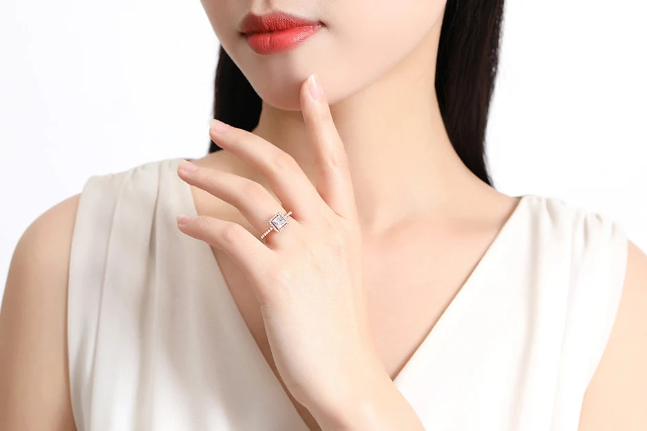 925 Sterling Silver Rings For Women Original Infinity Love Heart Engagement Wedding Ring Rose Gold Crystals Luxury Jewelry Gift