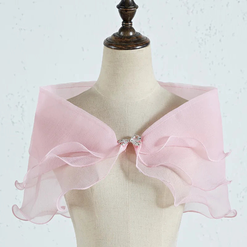 Bridal Shawl with Removable Shoulder Straps Wedding Party Dress Arm Covering Shawl Elegant Wedding Guze