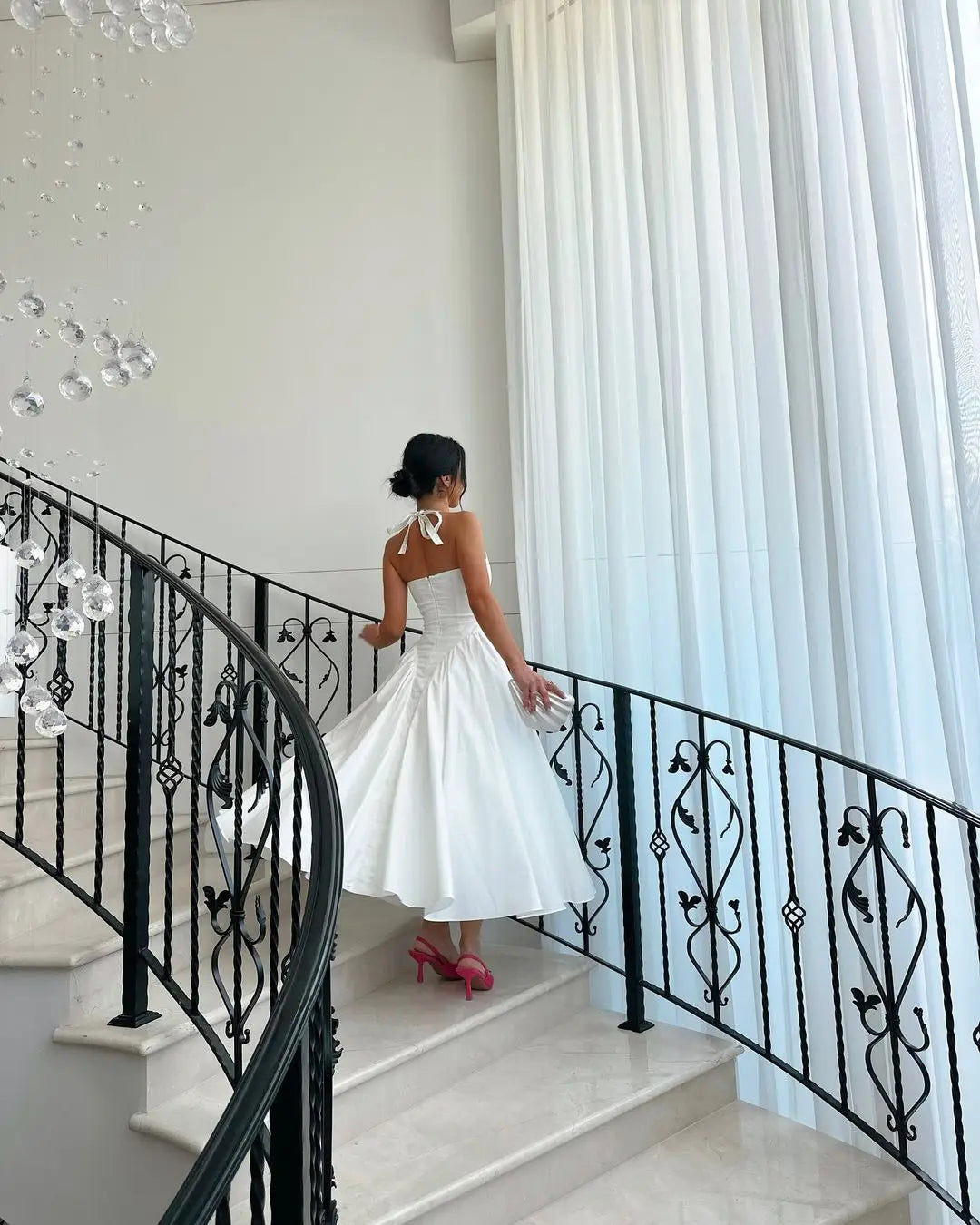 Sexy Backless Halter A-Line Dress