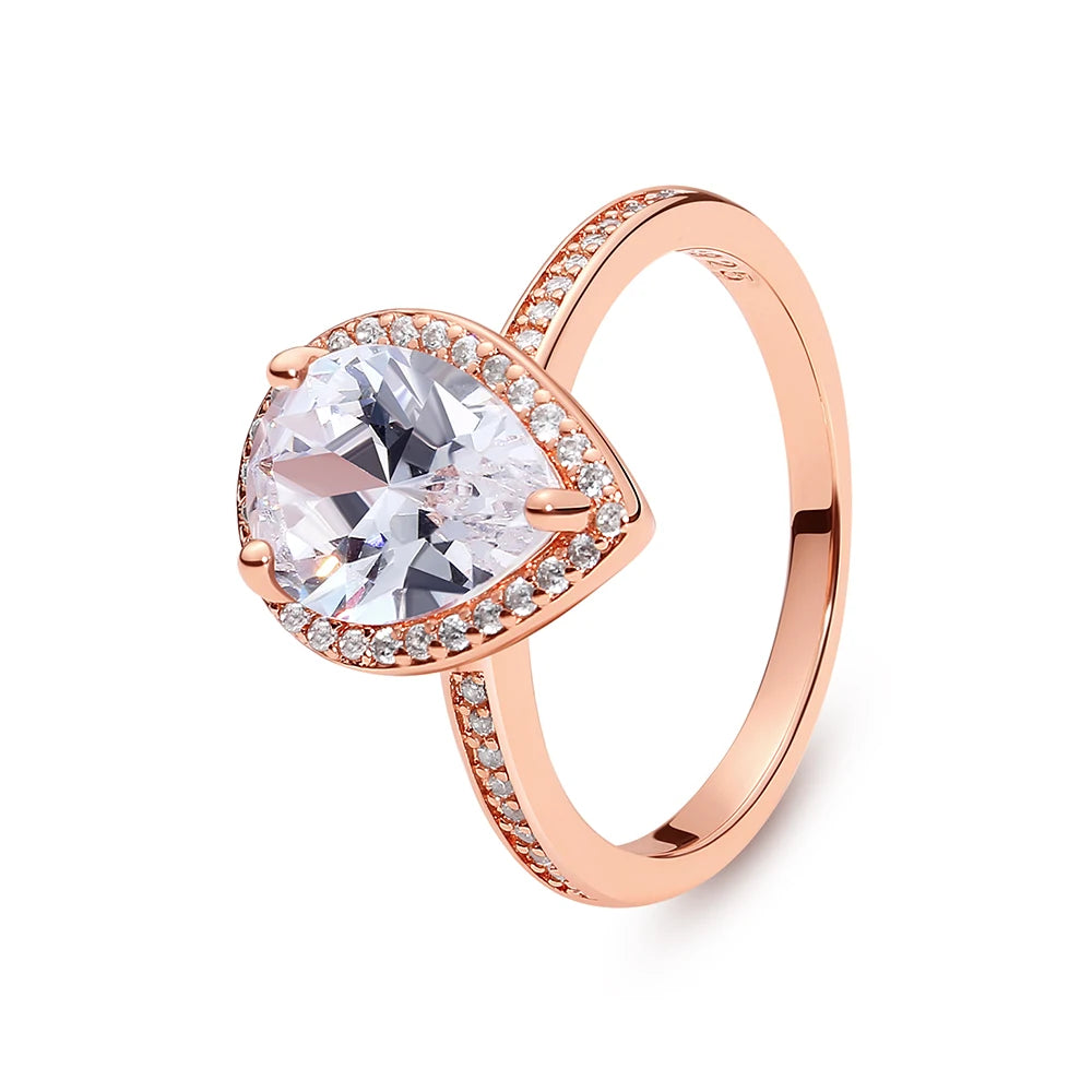 925 Sterling Silver Rings For Women Original Infinity Love Heart Engagement Wedding Ring Rose Gold Crystals Luxury Jewelry Gift