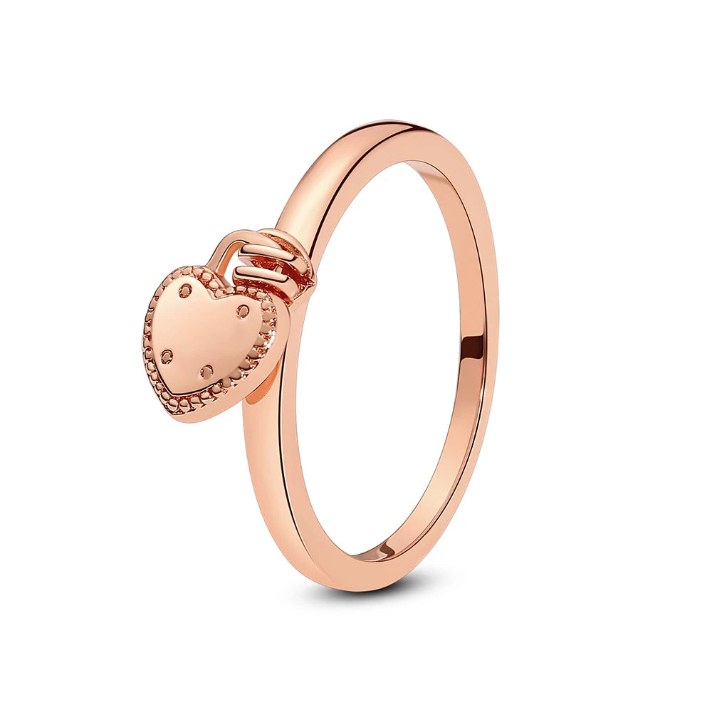 925 Sterling Silver Rings For Women Original Infinity Love Heart Engagement Wedding Ring Rose Gold Crystals Luxury Jewelry Gift