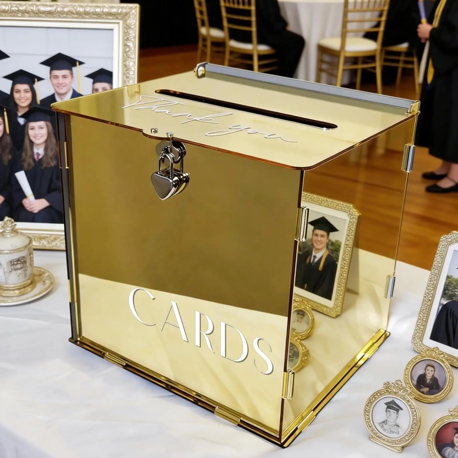Gold Mirror Acrylic Card Box