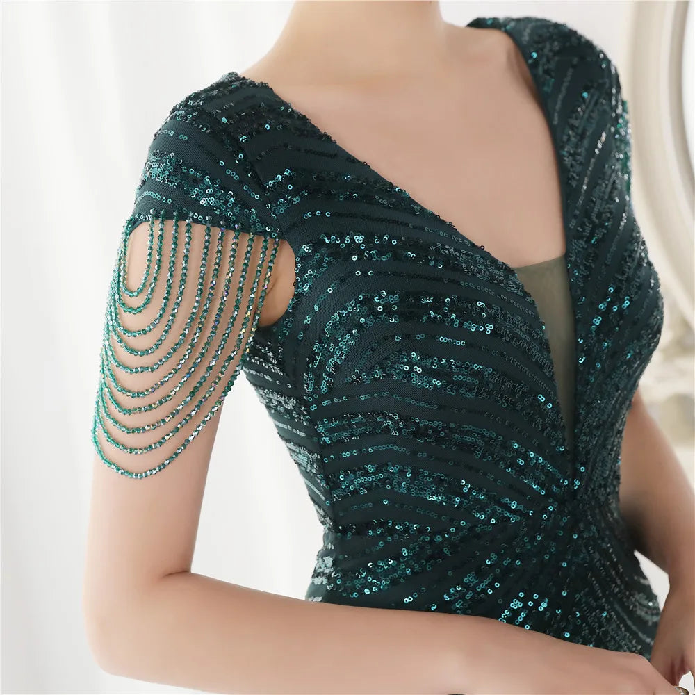 Beaded Mermaid Formal Evening Dress