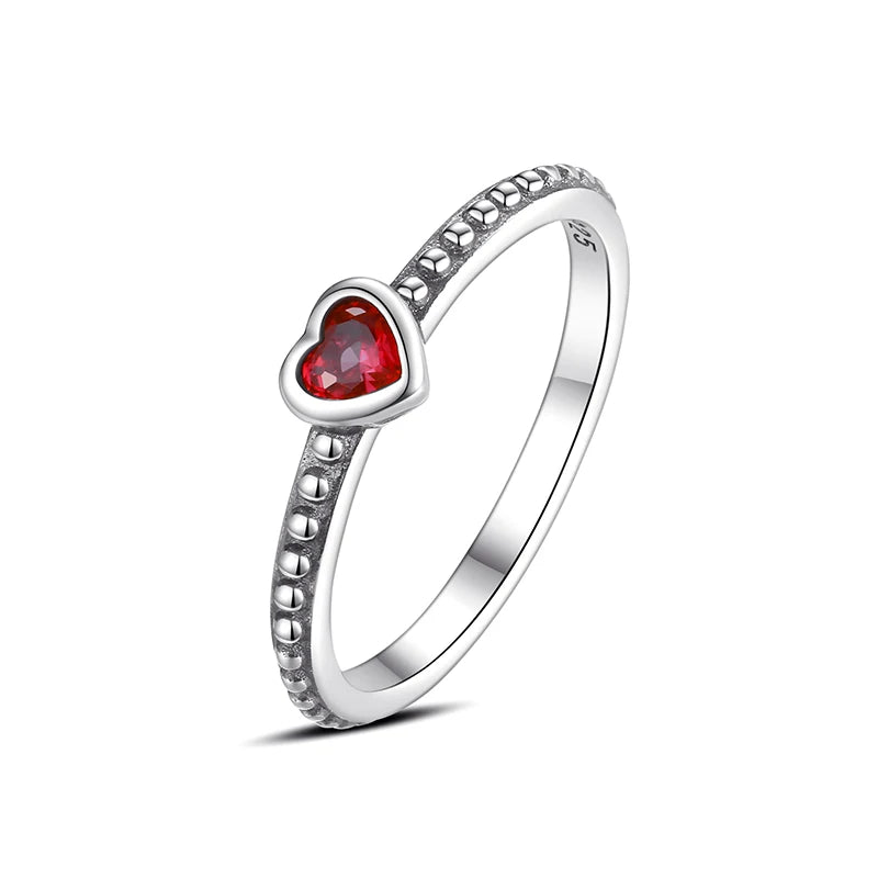 Original 925 Sterling Silver Ring Love Heart Wishbone Moon Sun Rings Crystal Rose Gold For Women Wedding Gift Luxury Jewelry