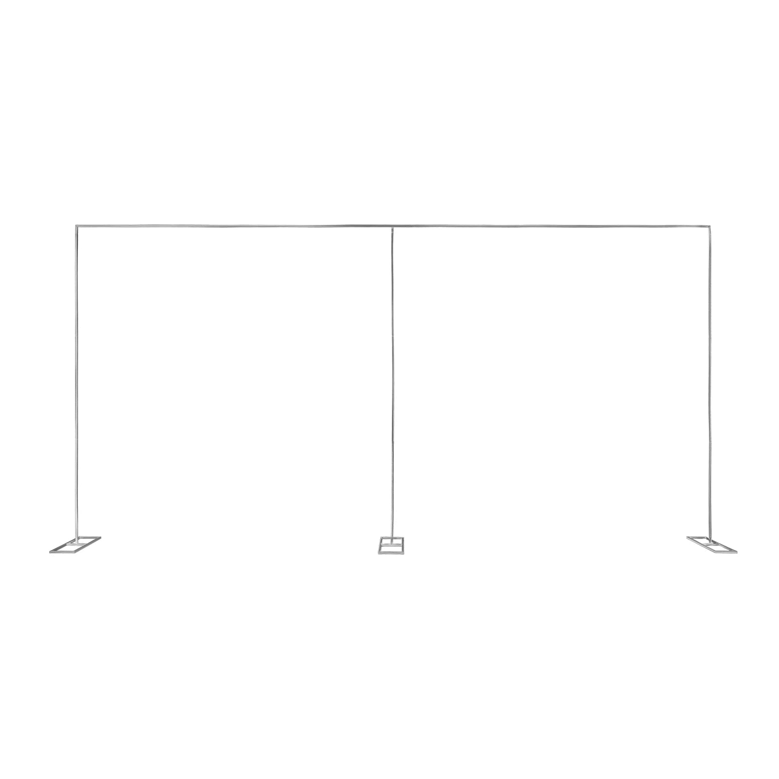 Wedding Stand 3x6m Large Wedding Arch Backdrop Frame Galvanized Iron Silver 20mm Square Tube 1m Section Shrink Connection 50x23cm Base Rustproof Weatherproof Durable for Wedding Birthday Party Decoration Outdoor Indoor Event