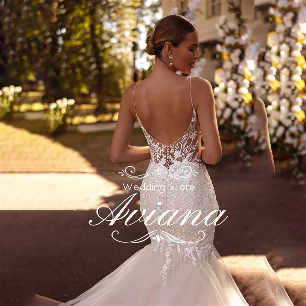Spaghetti Strap Mermaid Wedding Dress